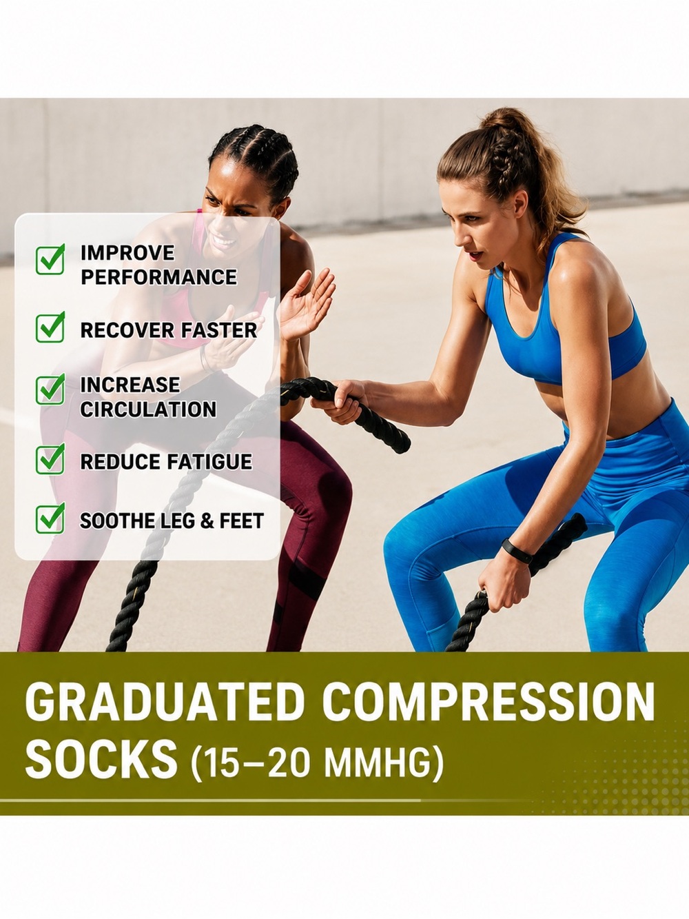 Bombas Sport Compression Knee High Socks M Onyx - Picture 5 of 6